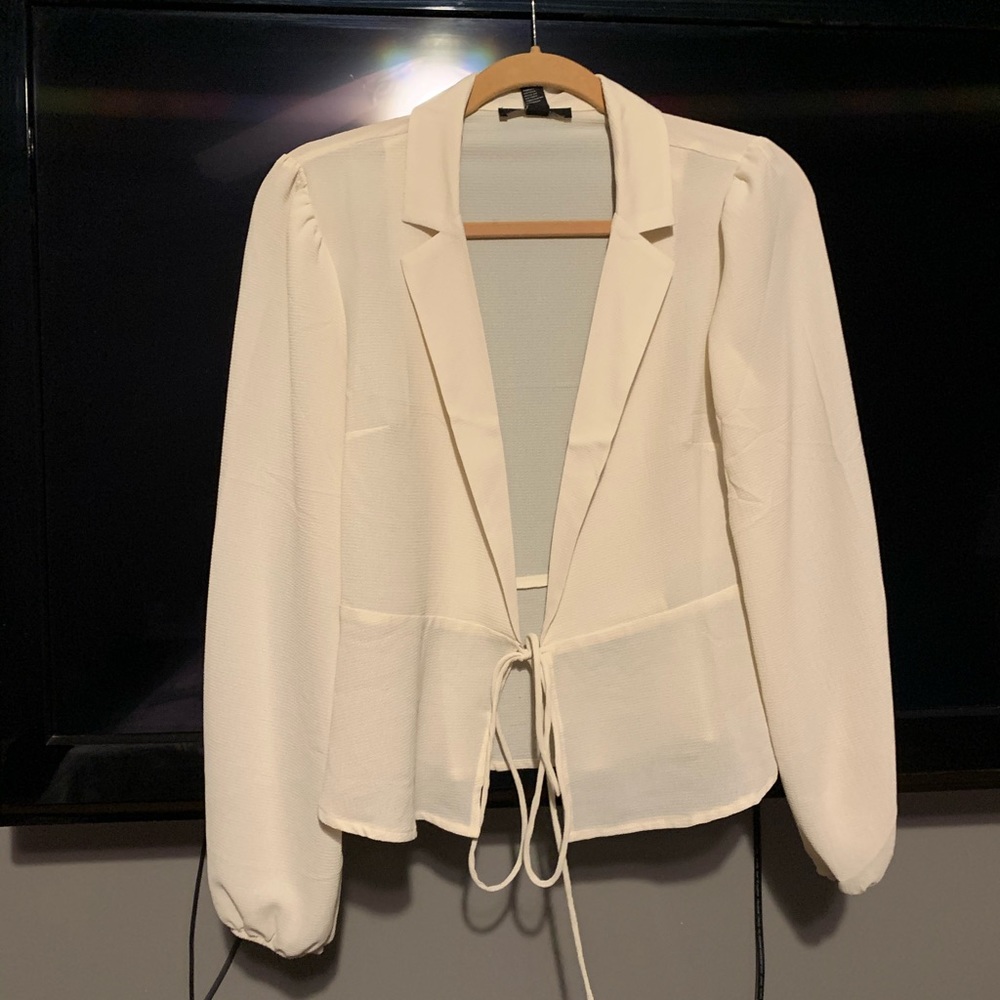 Open tie blouse/blazer - peplum